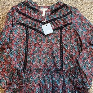 NWT Matilda Jane Chose Your Own Path Carole multicolor Floral Blouse size XS